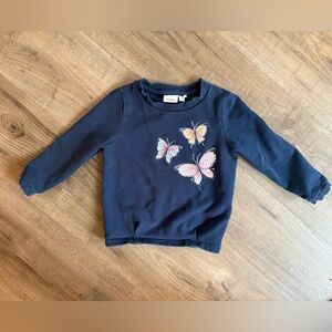 🌺10/$20 Navy Toddler Sweatshirt with Butterfly Embroidery